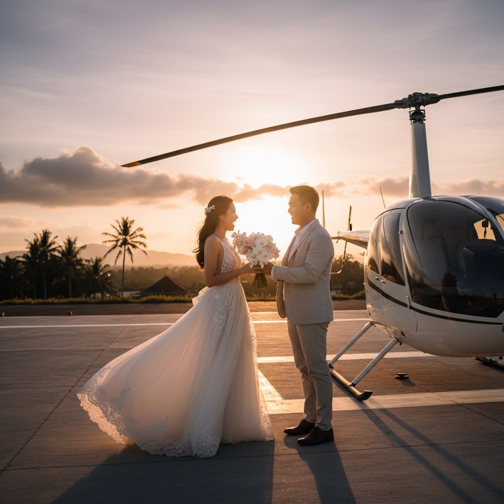 Wedding & Proposal Flight - 45 min helicopter tour over Bali